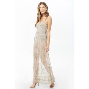 Forever 21 sheer sequin embroidered maxi dress